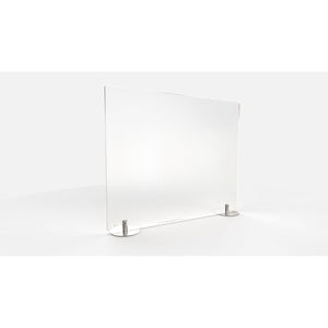 Free Standing Desktop Protection and Sneeze Guard Screen, Clear Plastic, 24"H x 29"W