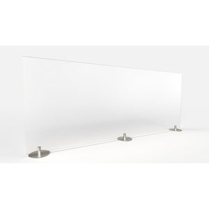 Free Standing Desktop Protection Screen and Sneeze Guard, Clear Plastic, 24"H x 59"W