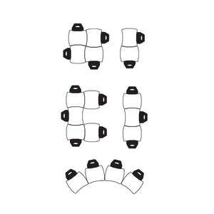 Apex Classroom Desk and Chair Package, 8 Dog Bone/Contour Collaborative Student Desks with 8 Apex Stack Chairs