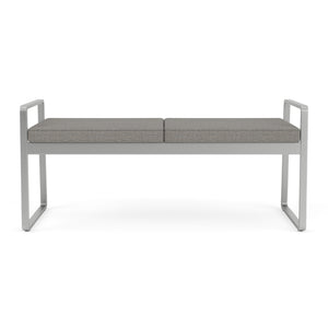 Gansett Collection Reception Seating, 2 Seat Bench, Designer Fabric Upholstery, FREE SHIPPING