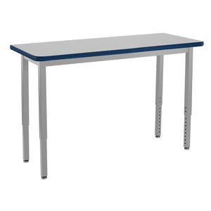 Heavy-Duty Height-Adjustable Utility Table, Soft Grey Frame, 18" x 54", Supreme High-Pressure Laminate Top with Black ProtectEdge