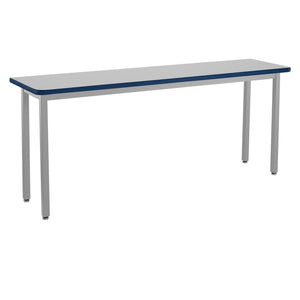 Heavy-Duty Fixed Height Utility Table, Soft Grey Frame, 18" x 96", Supreme High-Pressure Laminate Top with Black ProtectEdge