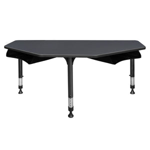 I-Promise 60" Adjustable Height Collaborative 2 Student Desk with Book Storage