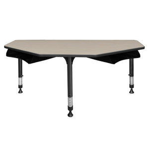 I-Promise 60" Adjustable Height Collaborative 2 Student Desk with Book Storage
