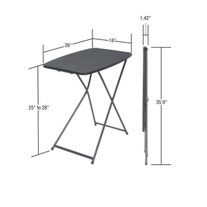 Bridgeport 18" x 26" Adjustable Height Personal Folding Activity Table, Black