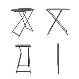 Bridgeport 18" x 26" Adjustable Height Personal Folding Activity Table, Black