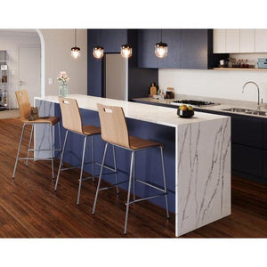 Jive High Back Stool, Wood Laminate Seat, Bar Height, 30" H