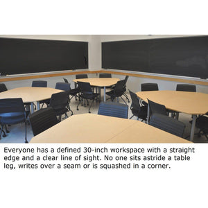 Muzo Kite® Mobile Dry-Erase Flip-Top Folding/Nesting Table, Boat End, 51" W x 29.5" D x 29" H