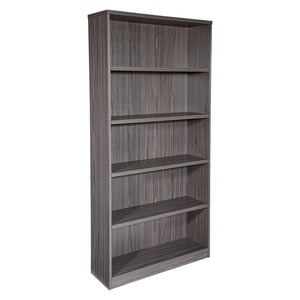 72" High 5-Shelf Laminate Bookcase with 1" Thick Shelves