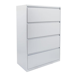 Heavy-Duty Metal Lateral File, 36" Wide, 4 Drawers