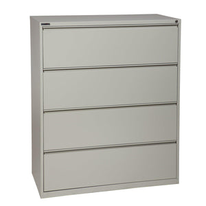 Heavy-Duty Metal Lateral File, 42" Wide, 4 Drawers