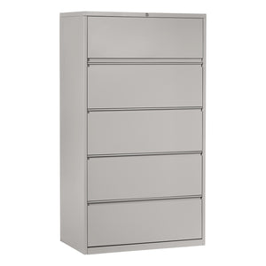 Heavy-Duty Metal Lateral File, 36" Wide, 5 Drawers