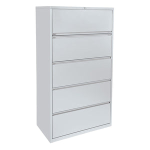 Heavy-Duty Metal Lateral File, 36" Wide, 5 Drawers