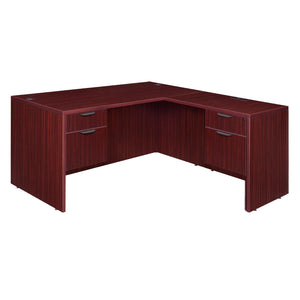 Legacy Collection 60" Double Pedestal L-Desk with 47" Return