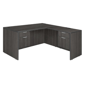 Legacy Collection 60" Double Pedestal L-Desk with 35" Return