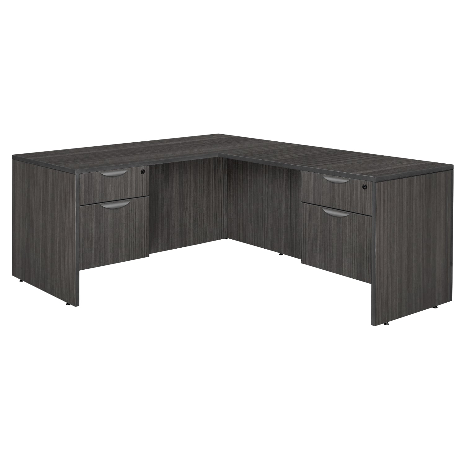 Legacy Collection 66" Double Pedestal L-Desk with 47" Return