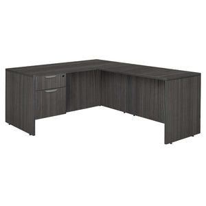 Legacy Collection 71" Single Pedestal L-Desk with 47" Return