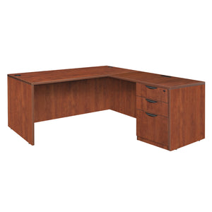 Legacy Collection 66" Single Full Pedestal L-Desk with 47" Return