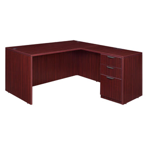 Legacy Collection 66" Single Full Pedestal L-Desk with 47" Return