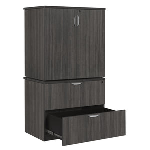 Legacy Collection Lateral File with Stackable Storage Cabinet