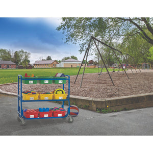 Library on Wheels with 9 Large Tubs