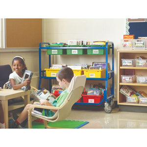 Library on Wheels with 9 LargeTubs with Lids