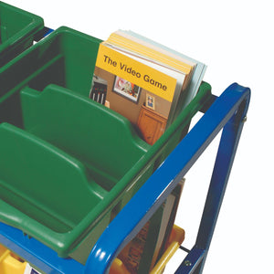 Library on Wheels with 9 LargeTubs with Lids