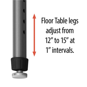 Adjustable Height Floor Activity Table with Dry-Erase Laminate Markerboard Top, 24" x 60" Rectangle