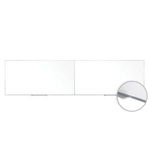 Magnetic Porcelain Whiteboard/Markerboard, Satin Aluminum Frame, 4' H x 15' 4" W, LIFETIME WARRANTY