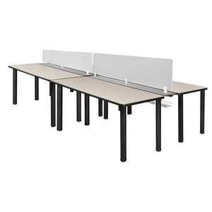 Kee 120" x 58" Double Benching System with Privacy Divider