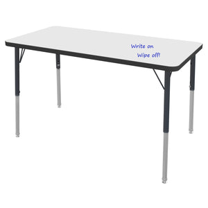 MG Series Adjustable Height Activity Table with Dry Erase Laminate Markerboard Top, 24"x 48" Rectangle