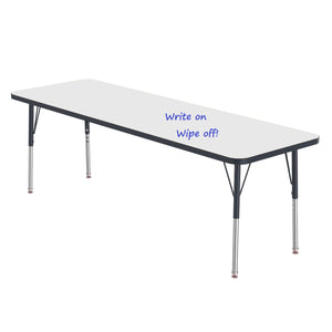 MG Series Adjustable Height Activity Table with Dry Erase Laminate Markerboard Top, 24" x 72" Rectangle