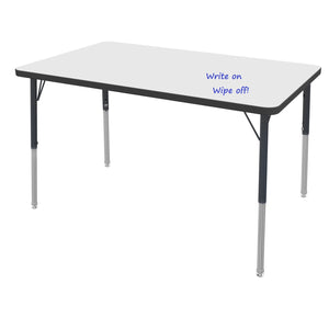 MG Series Adjustable Height Activity Table with Dry Erase Laminate Markerboard Top, 30" x 48" Rectangle