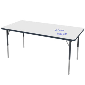 MG Series Adjustable Height Activity Table with Dry Erase Laminate Markerboard Top, 30" x 60" Rectangle