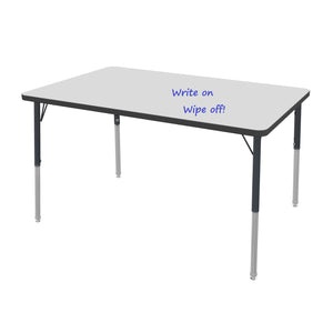 MG Series Adjustable Height Activity Table with Dry Erase Laminate Markerboard Top, 36" x 60" Rectangle