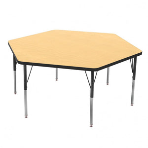 MG Series Adjustable Height Activity Table, 54.5" x 48" Hexagon
