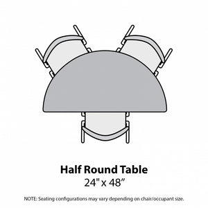 MG Series Adjustable Height Activity Table with Dry Erase Laminate Markerboard Top, 48" Half Round