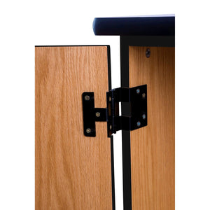 MSC Series Mobile Science Cart with Black High Pressure Laminate Top, Light Oak Frame