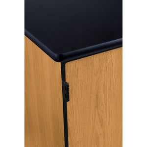 MSC Series Mobile Science Cart with Black High Pressure Laminate Top, Light Oak Frame