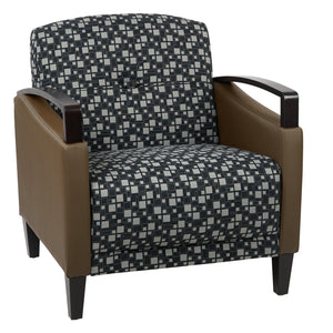 Main Street Chair with Espresso Finish and 2-Tone Upholstery
