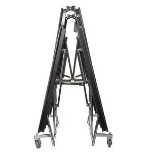 Mobile Cafeteria Table with Benches, 10'L, Plywood Core, Vinyl T-Mold Edge, Textured Black Frame