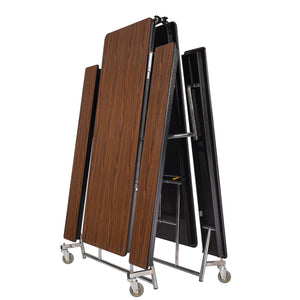 Mobile Cafeteria Table with Benches, 12'L, Particleboard Core, Vinyl T-Mold Edge, Chrome Frame