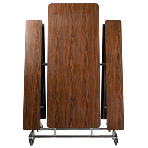 Mobile Cafeteria Table with Benches, 12'L, Particleboard Core, Vinyl T-Mold Edge, Chrome Frame