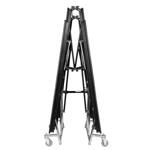 Mobile Cafeteria Table with Benches, 12'L, MDF Core, Black ProtectEdge, Chrome Frame