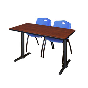 Cain Training Table and Chair Package, Cain 48" x 24" T-Base Training/Seminar Table with 2 "M" Stack Chairs