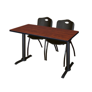 Cain Training Table and Chair Package, Cain 48" x 24" T-Base Training/Seminar Table with 2 "M" Stack Chairs