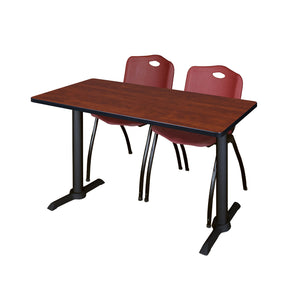 Cain Training Table and Chair Package, Cain 48" x 24" T-Base Training/Seminar Table with 2 "M" Stack Chairs