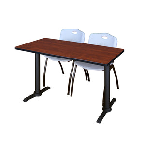 Cain Training Table and Chair Package, Cain 48" x 24" T-Base Training/Seminar Table with 2 "M" Stack Chairs