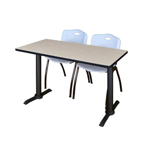 Cain Training Table and Chair Package, Cain 48" x 24" T-Base Training/Seminar Table with 2 "M" Stack Chairs