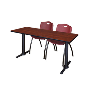 Cain Training Table and Chair Package, Cain 72" x 24" T-Base Training/Seminar Table with 2 "M" Stack Chairs